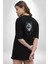 Mavi Kurt Robot Siyah Oversize Kadın Erkek Ön ve Sırt Baskılı T-Shirt 3