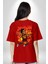 Donovan Mitchell Basketbol Karikatür Kırmızı Oversize Kadın Erkek Ön ve Sırt Baskılı T-Shirt 2