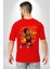 Donovan Mitchell Basketbol Karikatür Kırmızı Oversize Kadın Erkek Ön ve Sırt Baskılı T-Shirt 4