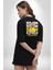 Yeni Umut Siyah Oversize Kadın Erkek Ön ve Sırt Baskılı T-Shirt 5