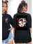 Anime Iblis Avcısı Kimetsu No Yaiba Maske Siyah Oversize Kadın Erkek Ön ve Sırt Baskılı T-Shirt 1