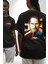Steve Jobs Apple Siyah Oversize Kadın Erkek Ön ve Sırt Baskılı T-Shirt 1