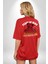 Iç Huzur Kırmızı Oversize Kadın Erkek Ön ve Sırt Baskılı T-Shirt 4