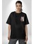 Shih Tzu Renkli Köpek Siyah Oversize Kadın Erkek Ön ve Sırt Baskılı T-Shirt 4