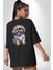 Shih Tzu Renkli Köpek Siyah Oversize Kadın Erkek Ön ve Sırt Baskılı T-Shirt 5