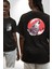 Uluyan Beyaz Kurt Siyah Oversize Kadın Erkek Ön ve Sırt Baskılı T-Shirt 1