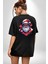 Cool Santa Claus Noel Baba Siyah Oversize Kadın Erkek Ön ve Sırt Baskılı T-Shirt 3