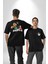 Küçük Prens Siyah Oversize Kadın Erkek Ön ve Sırt Baskılı T-Shirt 1
