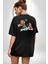 Küçük Prens Siyah Oversize Kadın Erkek Ön ve Sırt Baskılı T-Shirt 3
