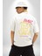 Artık Katlan Beyaz Oversize Kadın Erkek Ön ve Sırt Baskılı T-Shirt 2