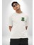 Artık Katlan Beyaz Oversize Kadın Erkek Ön ve Sırt Baskılı T-Shirt 5