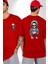 Hiphop Kurukafa Hoodie Kırmızı Oversize Kadın Erkek Ön ve Sırt Baskılı T-Shirt 1