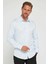 Slim Fit Uzun Kollu Kolay Ütü Teri Emen Nefes Alan Doku Kravatlık Dört Mevsim Mavi Erkek Gömlek 1
