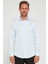 Slim Fit Uzun Kollu Kolay Ütü Teri Emen Nefes Alan Doku Kravatlık Dört Mevsim Mavi Erkek Gömlek 2