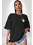 Küçük Prens Siyah Oversize Kadın Erkek Ön ve Sırt Baskılı T-Shirt 5