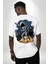 Gitar Astronot Müzik Uzay Beyaz Oversize Kadın Erkek Ön ve Sırt Baskılı T-Shirt 2