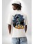Gitar Astronot Müzik Uzay Beyaz Oversize Kadın Erkek Ön ve Sırt Baskılı T-Shirt 4