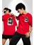 Gangster Panda Kırmızı Oversize Kadın Erkek Ön ve Sırt Baskılı T-Shirt 1