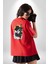 Gangster Panda Kırmızı Oversize Kadın Erkek Ön ve Sırt Baskılı T-Shirt 4