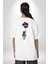 Gezegenler Balon Astronot Yükselişi Beyaz Oversize Kadın Erkek Ön ve Sırt Baskılı T-Shirt 4