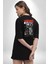 Uyarı Dikkatli Yaklaş Siyah Oversize Kadın Erkek Ön ve Sırt Baskılı T-Shirt 5