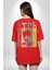 Atatürk Imzalı Türk Logo Kırmızı Oversize Kadın Erkek Ön ve Sırt Baskılı T-Shirt 2