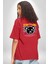 Panik Yok Teddy Kırmızı Oversize Kadın Erkek Ön ve Sırt Baskılı T-Shirt 2