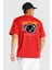 Panik Yok Teddy Kırmızı Oversize Kadın Erkek Ön ve Sırt Baskılı T-Shirt 4