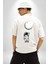Astronot Ay Balon Beyaz Oversize Kadın Erkek Ön ve Sırt Baskılı T-Shirt 4