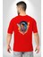 Bulutlar Astronot Uzay Kırmızı Oversize Kadın Erkek Ön ve Sırt Baskılı T-Shirt 4