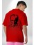 Kemal Atatürk Imza ve Silüet Kırmızı Oversize Kadın Erkek Ön ve Sırt Baskılı T-Shirt 2