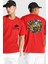 Turkiye Özel Karakterleri Kırmızı Oversize Kadın Erkek Ön ve Sırt Baskılı T-Shirt 1
