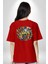 Turkiye Özel Karakterleri Kırmızı Oversize Kadın Erkek Ön ve Sırt Baskılı T-Shirt 2