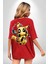 Pikachu Deadpool Tasarımı Kırmızı Oversize Kadın Erkek Ön ve Sırt Baskılı T-Shirt 2