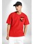 Pikachu Deadpool Tasarımı Kırmızı Oversize Kadın Erkek Ön ve Sırt Baskılı T-Shirt 3