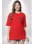 Gerçeklikten Uzak Tutun Kırmızı Oversize Kadın Erkek Ön ve Sırt Baskılı T-Shirt 3