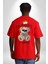 Gerçeklikten Uzak Tutun Kırmızı Oversize Kadın Erkek Ön ve Sırt Baskılı T-Shirt 4