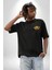 Ben Korkmuyorum Çünkü Tavam Var Siyah Oversize Kadın Erkek Ön ve Sırt Baskılı T-Shirt 2