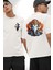 Hindu Fil Bereket Tanrısı Beyaz Oversize Kadın Erkek Ön ve Sırt Baskılı T-Shirt 1