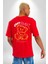 Artık Katlan Kırmızı Oversize Kadın Erkek Ön ve Sırt Baskılı T-Shirt 4