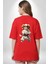 Cavailer King Charles Spaniel Karate Kırmızı Oversize Kadın Erkek Ön ve Sırt Baskılı T-Shirt 4