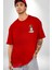 Cavailer King Charles Spaniel Karate Kırmızı Oversize Kadın Erkek Ön ve Sırt Baskılı T-Shirt 5