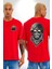 Asker Goril Komutan Kırmızı Oversize Kadın Erkek Ön ve Sırt Baskılı T-Shirt 1