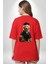 Okula Giden Öğrenci Golden Kırmızı Oversize Kadın Erkek Ön ve Sırt Baskılı T-Shirt 2