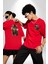 Iş Insanı Yorkshire Zamanda Yolculuk Kırmızı Oversize Kadın Erkek Ön ve Sırt Baskılı T-Shirt 1