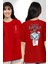 Süper Anne Anneler Günü Doğum Hediyesi Kırmızı Oversize Kadın Erkek Ön ve Sırt Baskılı T-Shirt 1
