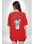 Süper Anne Anneler Günü Doğum Hediyesi Kırmızı Oversize Kadın Erkek Ön ve Sırt Baskılı T-Shirt 4