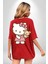 Hello Kitty Kırmızı Oversize Kadın Erkek Ön ve Sırt Baskılı T-Shirt 2