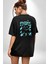 Histerik Siyah Oversize Kadın Erkek Ön ve Sırt Baskılı T-Shirt 5