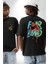 Sakaldan Korkmak Yazılı Basketbol James Harden Star Siyah Oversize Kadın Erkek Ön ve Sırt Baskılı T-Shirt 1